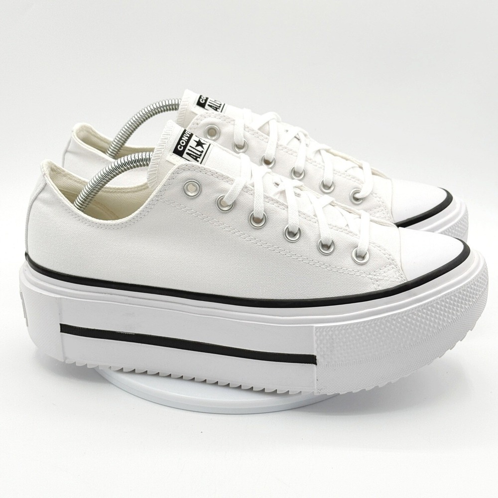 Converse Chiuck Taylor Double Stack Low / Size 8 Womens / White Black - NEW